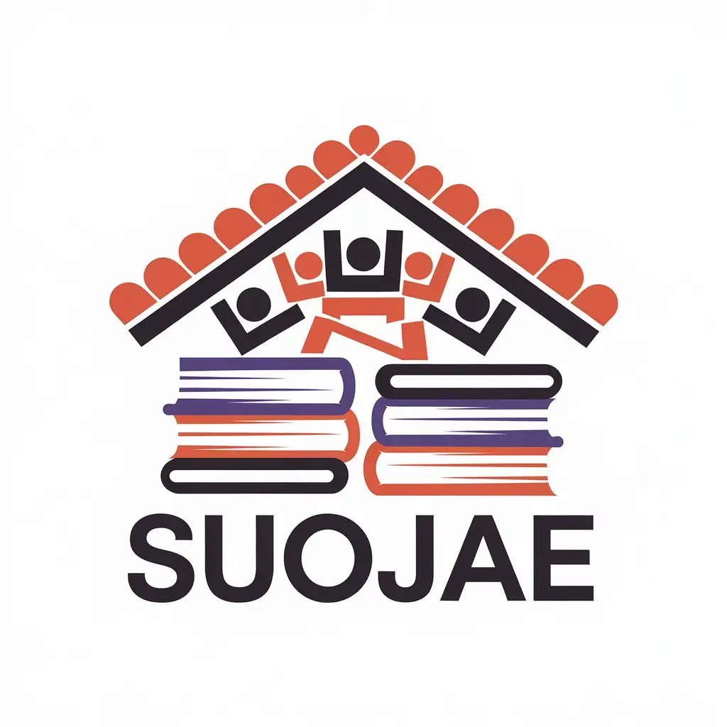 LOGO-Design-For-Suojae-People-under-Roof-Tile-with-Books-in-Education-Industry