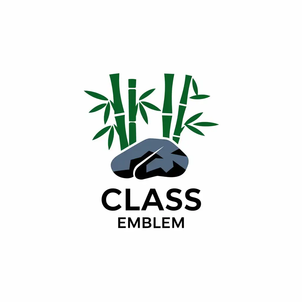 a vector logo design,with the text "class emblem", main symbol:Bamboo rock,Moderate,clear background