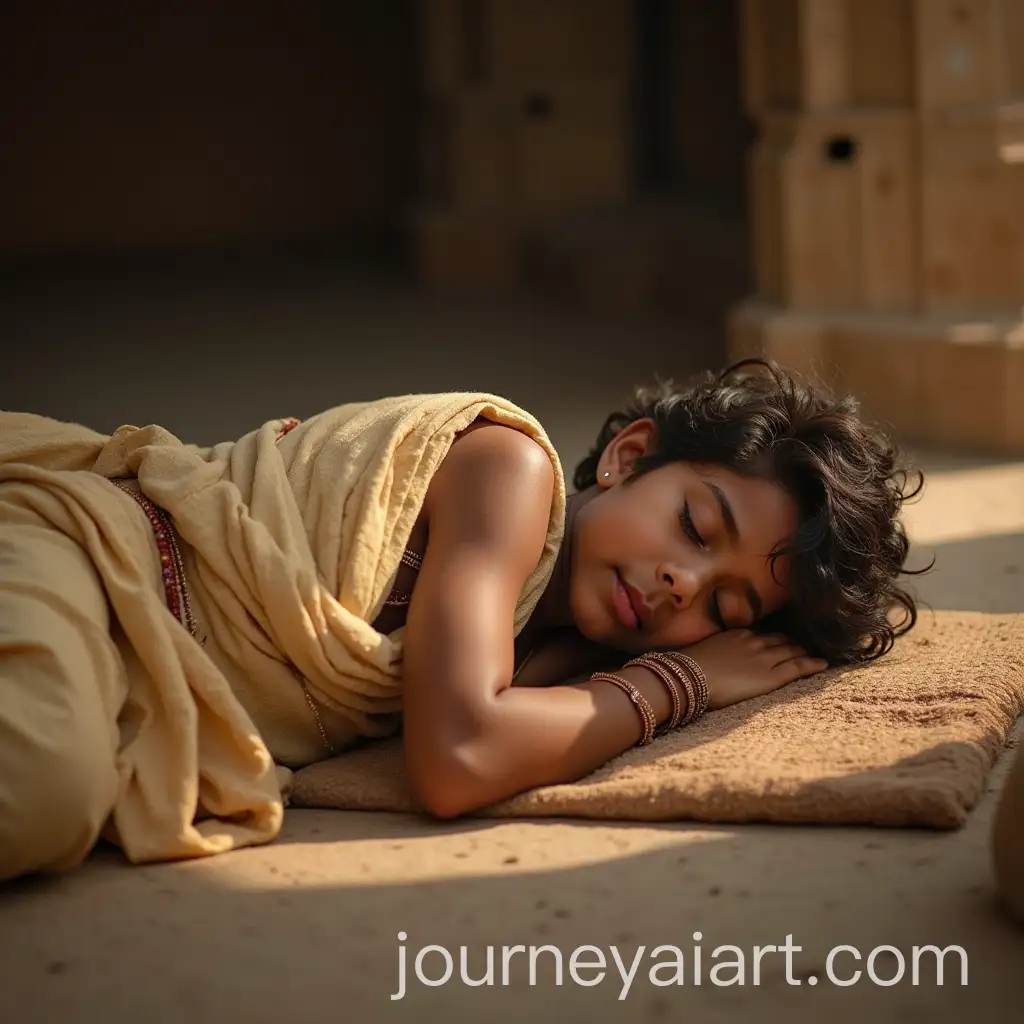 Indian-Prince-Sleeping-Outdoors-in-Traditional-Dhoti-Garb