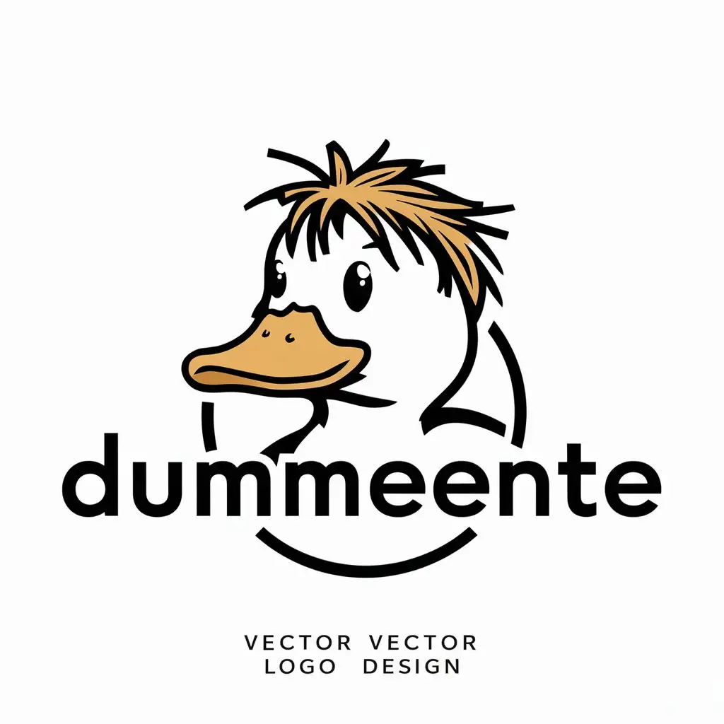 LOGO Design for DummeEnte Duck with Strawlike Hair for Construction Industry