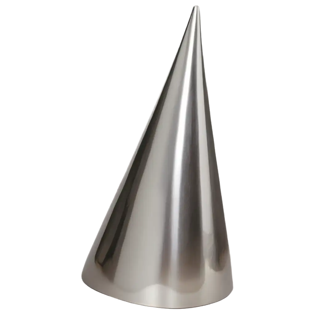 Standing-Silver-Geometric-Cone-PNG-Image-for-Modern-Design-and-Visuals