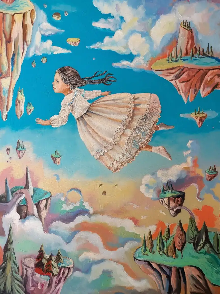 Surreal-Girl-Flying-in-Dream-with-Pastel-Colors