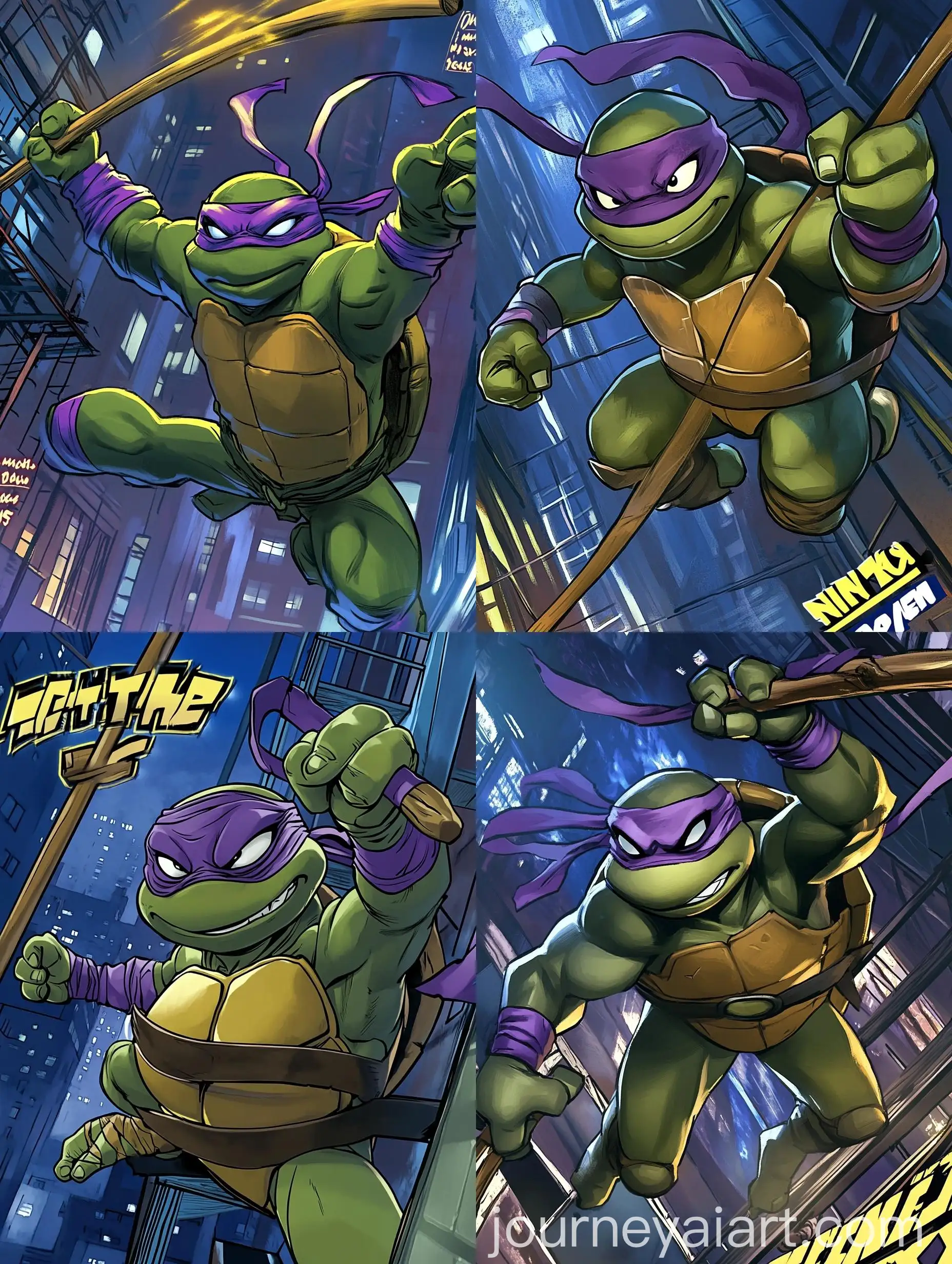 Donatello-Jumping-Down-Fire-Escape-in-Nighttime-New-York