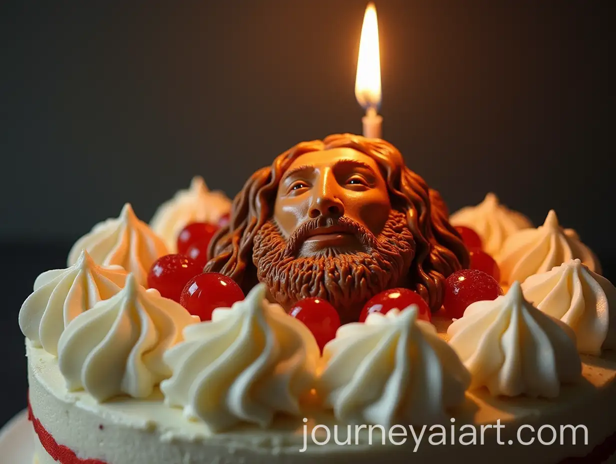 Jesus-Eating-Cake-in-a-Serene-Setting