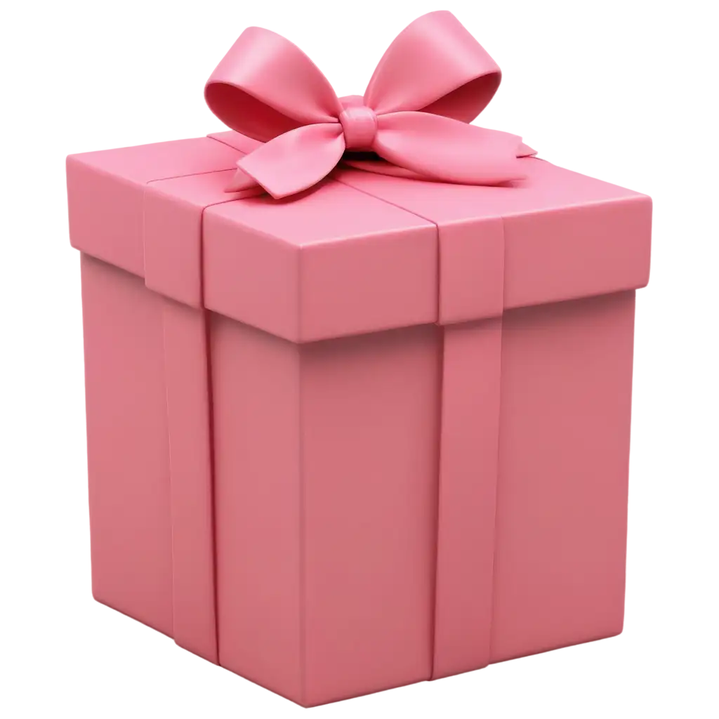 pink gift box with a bow 3d