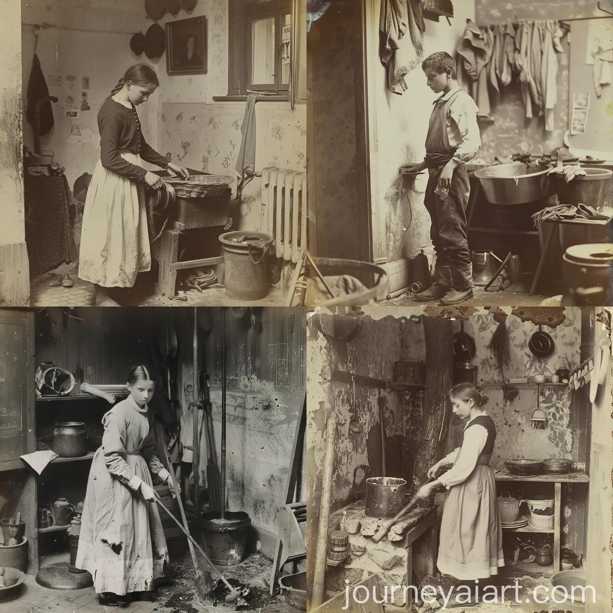 Young-German-Teen-Doing-Chores-in-1864