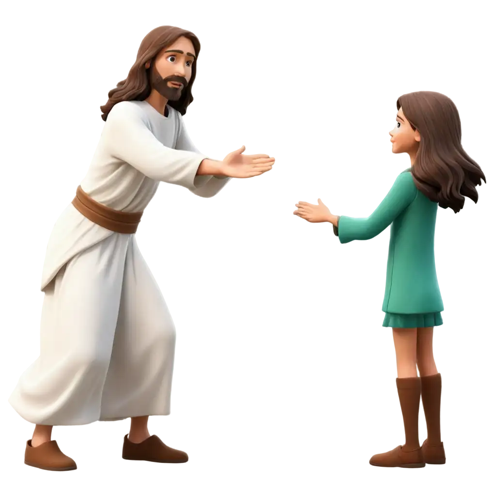 Cartoon-Jesus-Reaching-Out-to-Teenage-Girl-HighQuality-PNG-Image-for-Spiritual-and-Inspirational-Themes