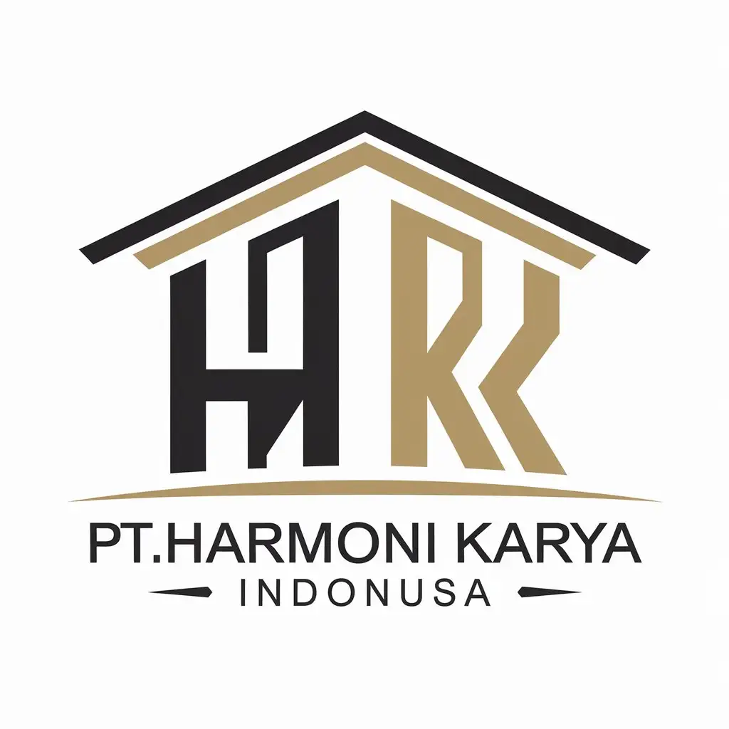 a vector logo design,with the text "PT.HARMONI KARYA INDONUSA", main symbol:without content (translated from Chinese),Moderate,be used in Real Estate industry,clear background