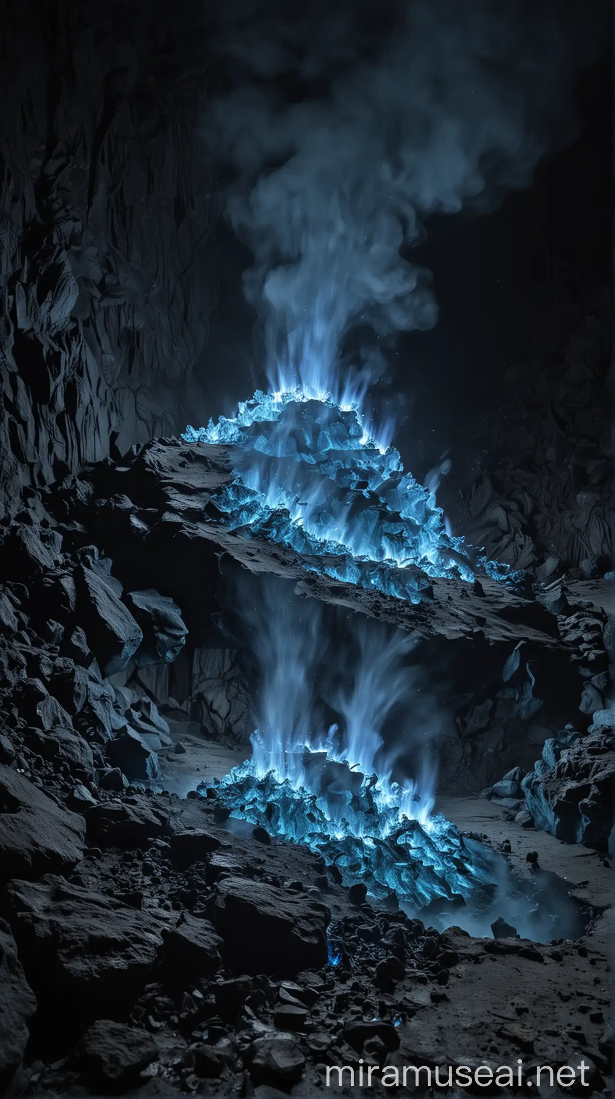 Hyper Realistic Blue Flames at Kawah Ijen