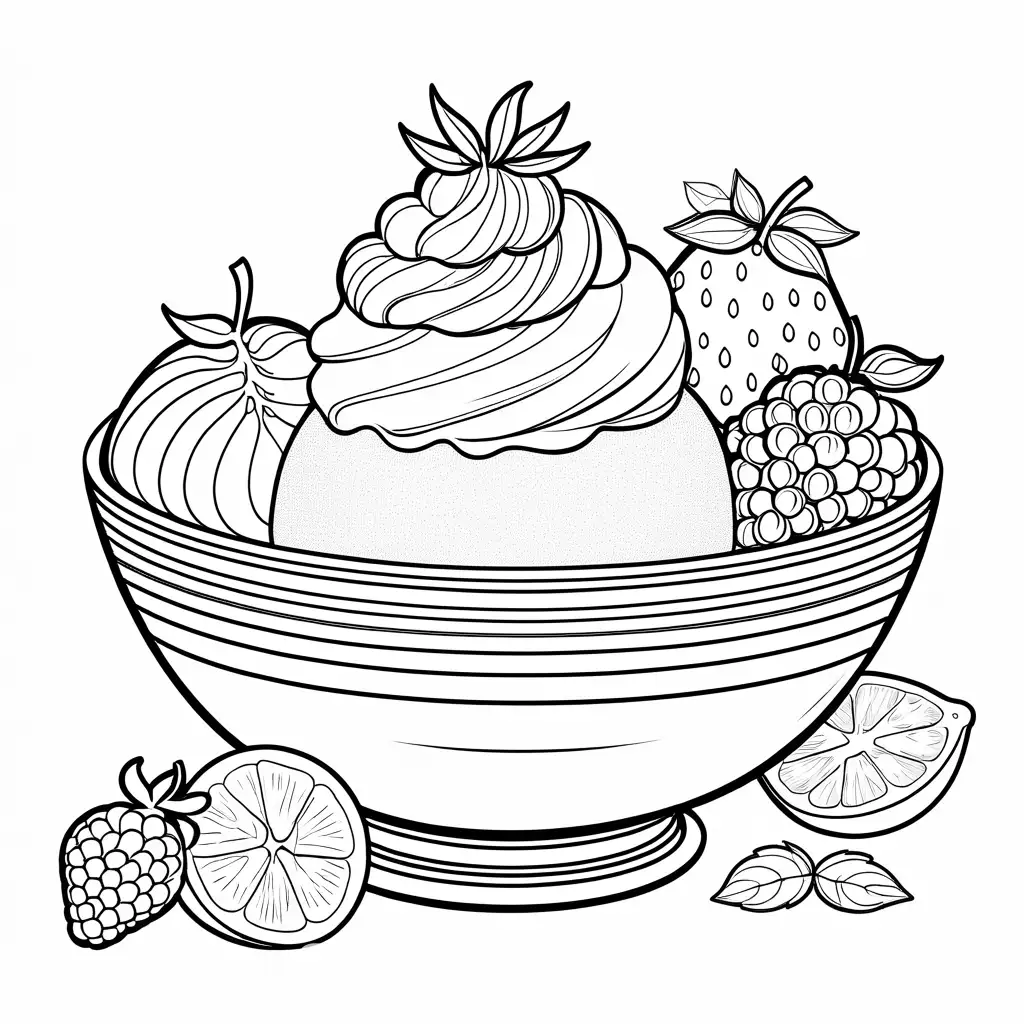 Fruit-Sorbet-Coloring-Page-with-Fresh-Fruit-Slices-and-Decorative-Garnish