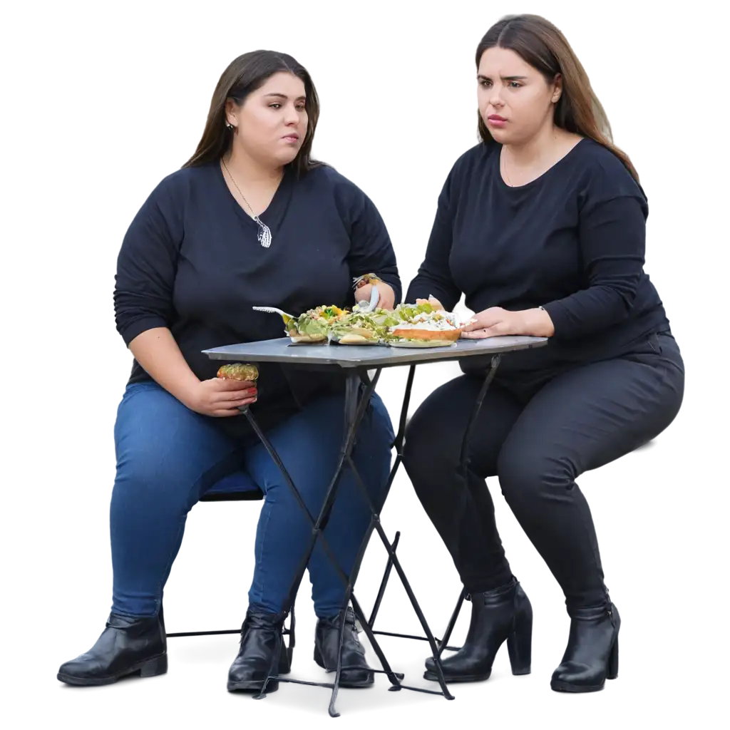 obese women eating