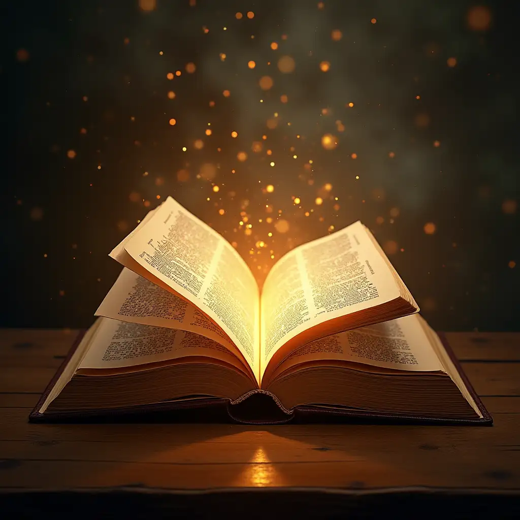 Generate an image of an extraordinary book representing -the book of life- from the bible.