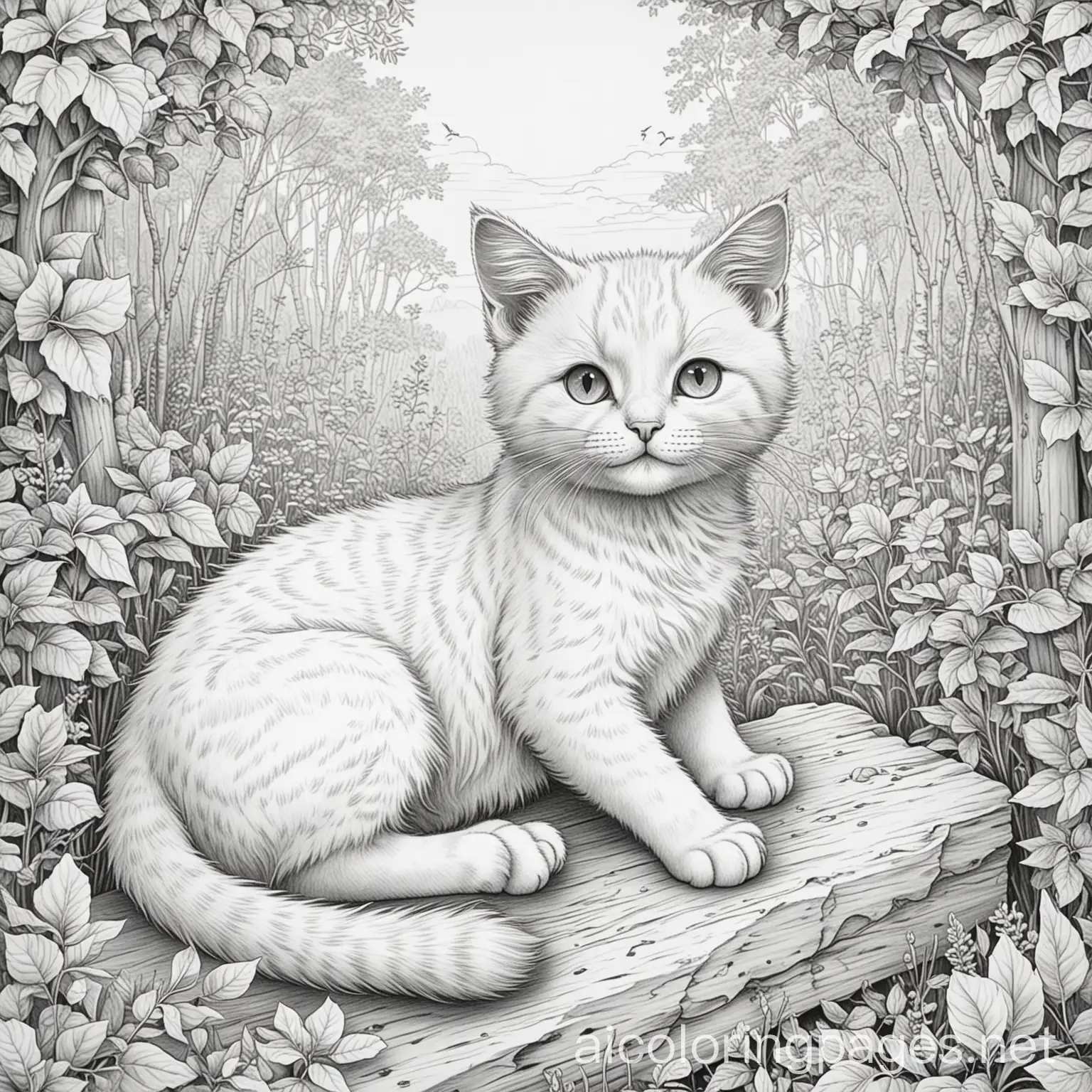 Coloring-Page-The-Adventures-of-a-SeaConquering-Kitten