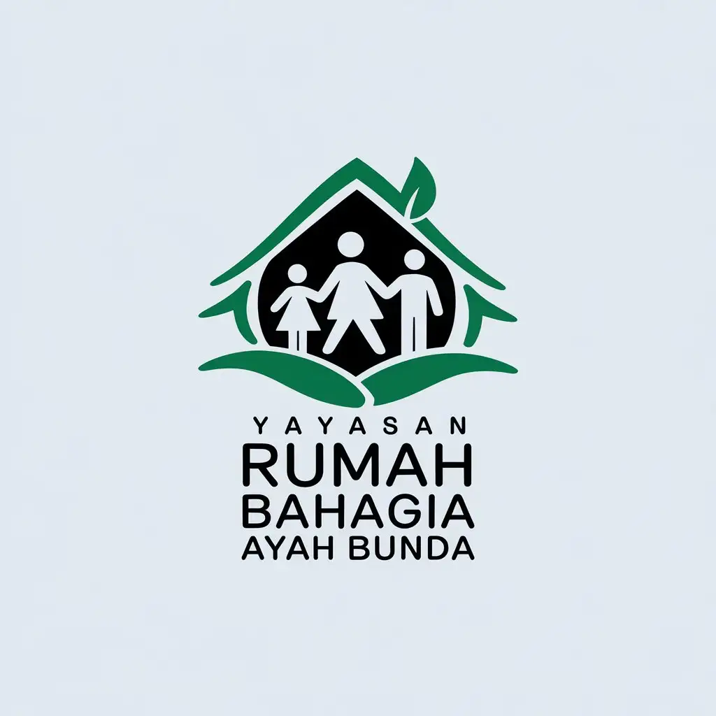 a vector logo design,with the text "Yayasan Rumah Bahagia Ayah Bunda", main symbol:Image family,Moderate,clear background