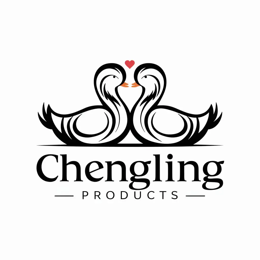 LOGO-Design-For-Chengling-Products-Mandarin-Ducks-Symbolizing-Harmony-and-Beauty