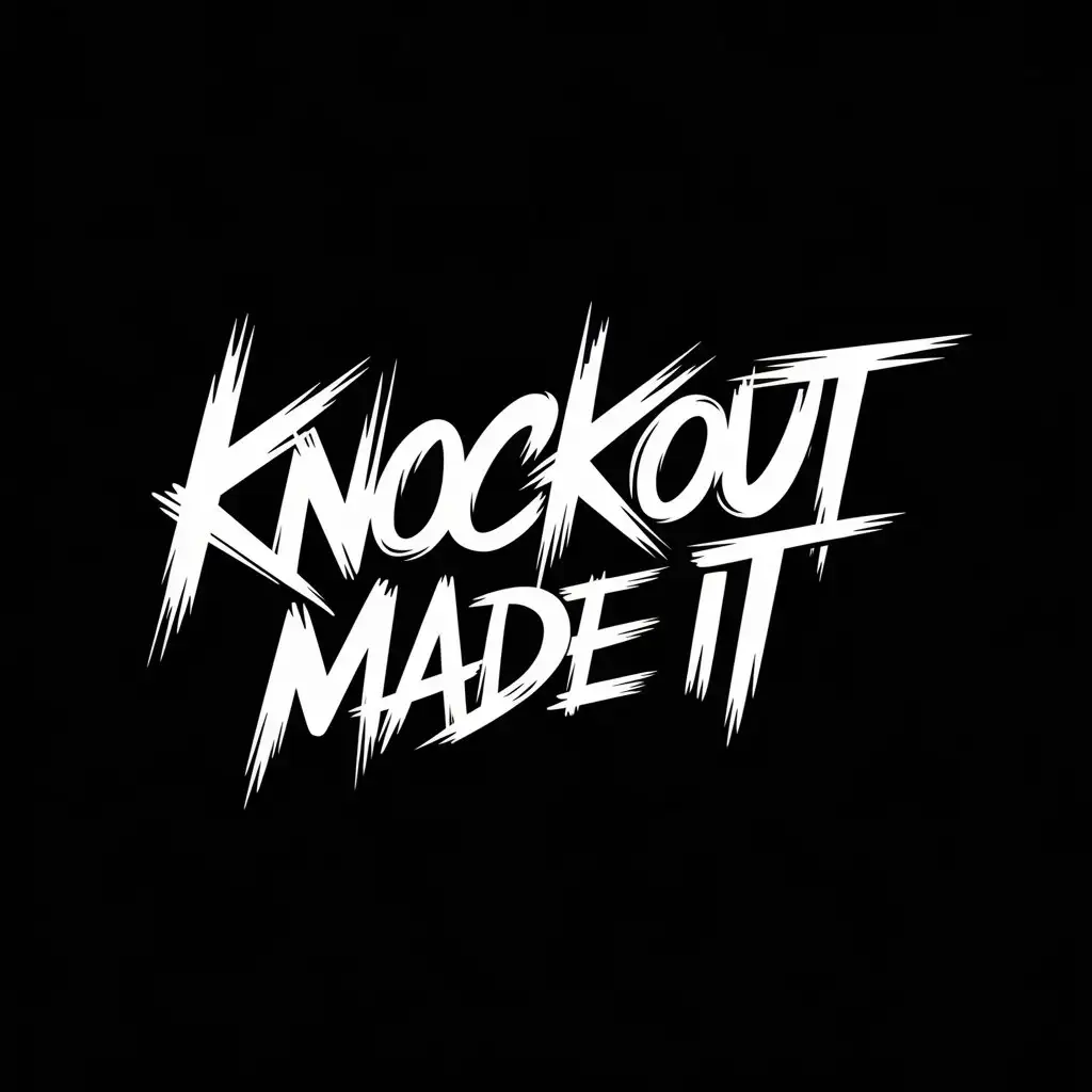 LOGO Design for Knockout Made It Dynamic HandDrawn Brushstroke Font with High Contrast