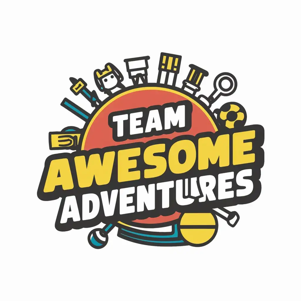 LOGO Design For Team Awesome Adventures Playful Kids Toys Theme on Clear Background