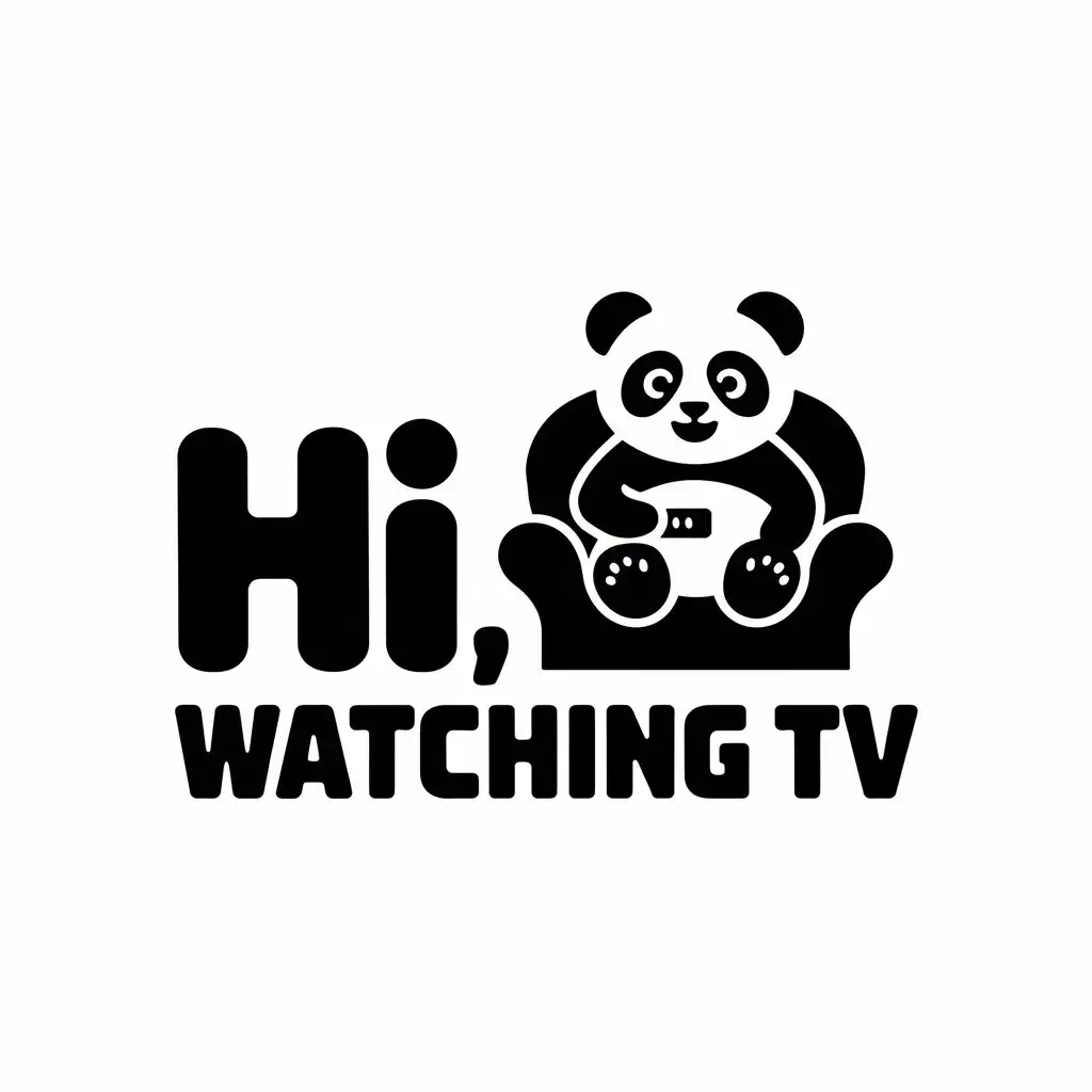 LOGO Design for Hi Watching TV Panda Symbol with Clear Background for Entertainment Industry