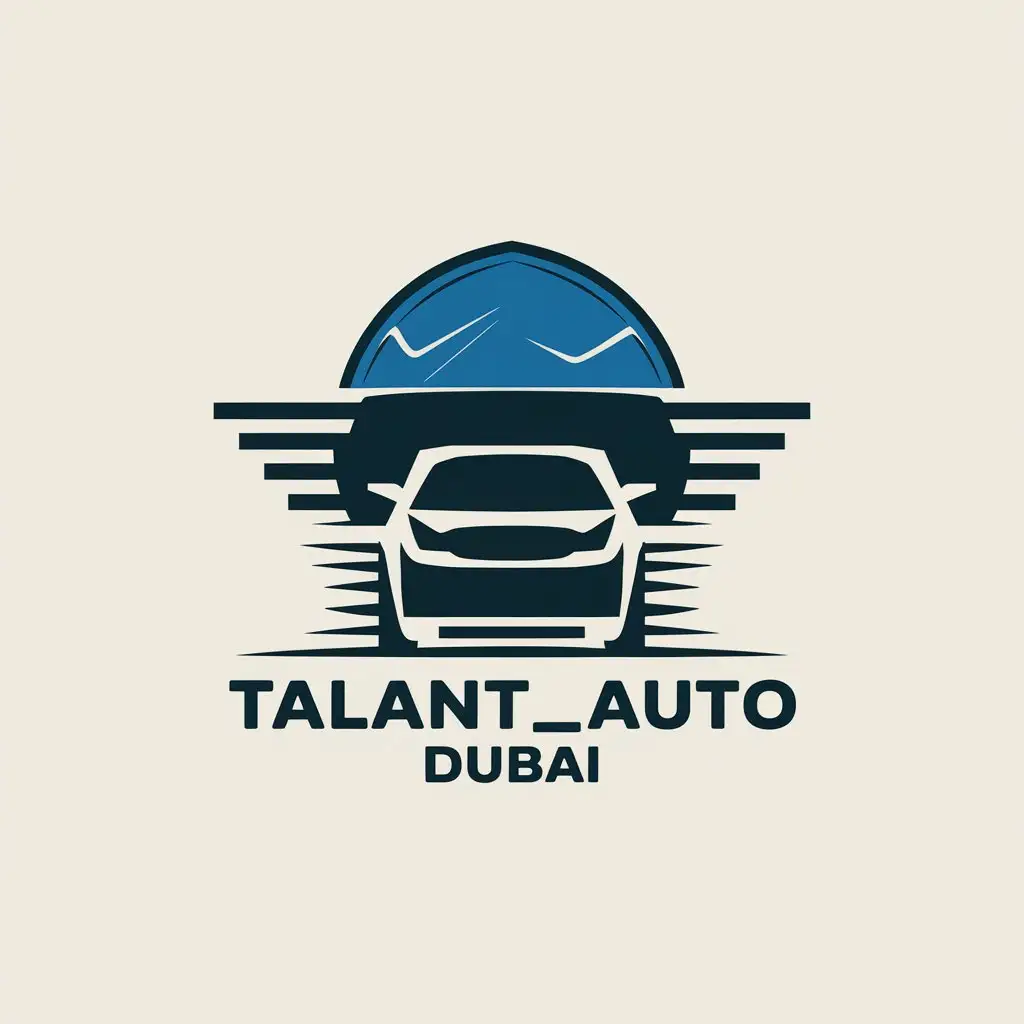 a vector logo design,with the text "TALANT_AUTO_DUBAI", main symbol:Automobile,Moderate,be used in Auto industry,clear background