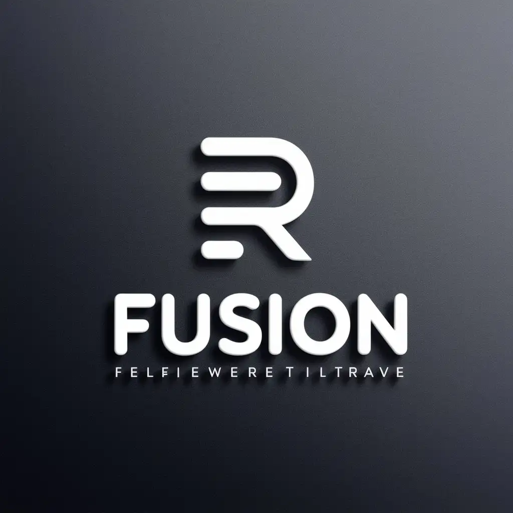 a vector logo design,with the text "fusion", main symbol:corner style of elliptical stacked liquid connected R-styled sticker letter horizontal logo,Moderate,be used in Travel industry,clear background