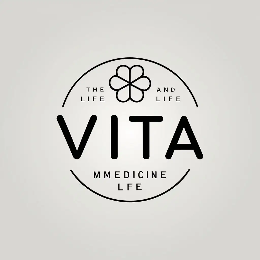 a vector logo design,with the text "Vita", main symbol:Medicine and life,Minimalistic,be used in Medicine industry,clear background