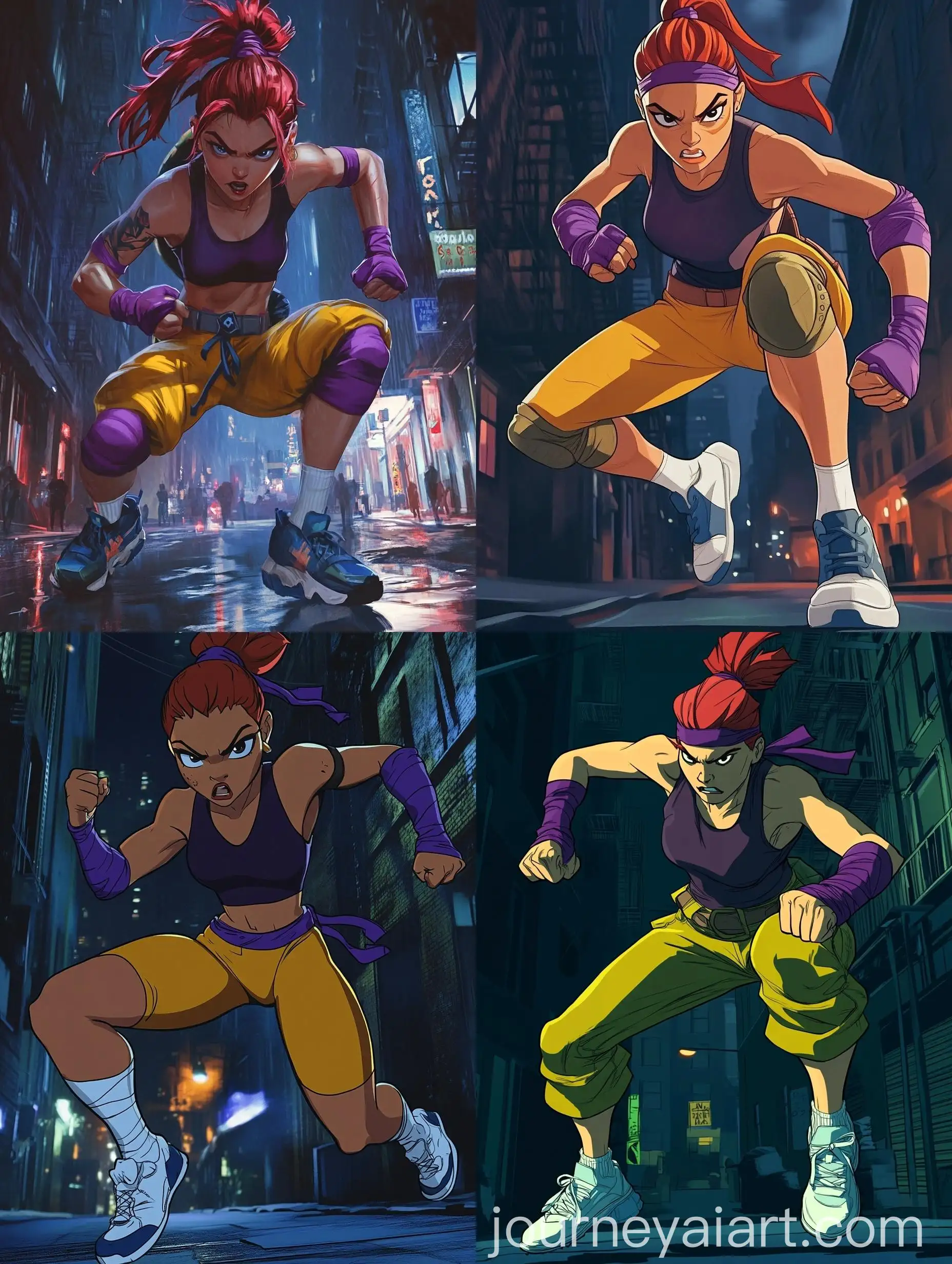 April-in-Action-on-Dark-Night-Street-Teenage-Mutant-Ninja-Turtles