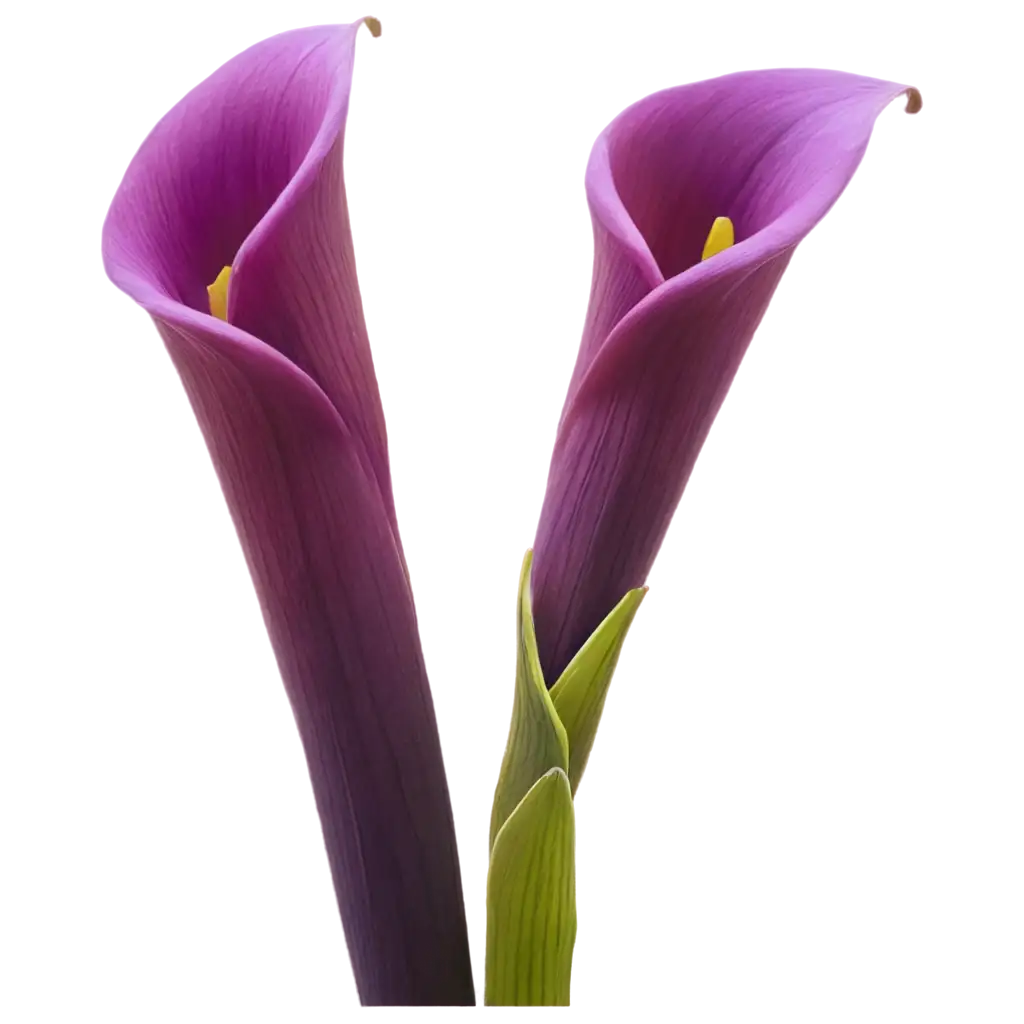 Callas-Flowers-with-a-Purple-Tint-PNG-Image-Perfect-for-Creative-Projects-and-Designs