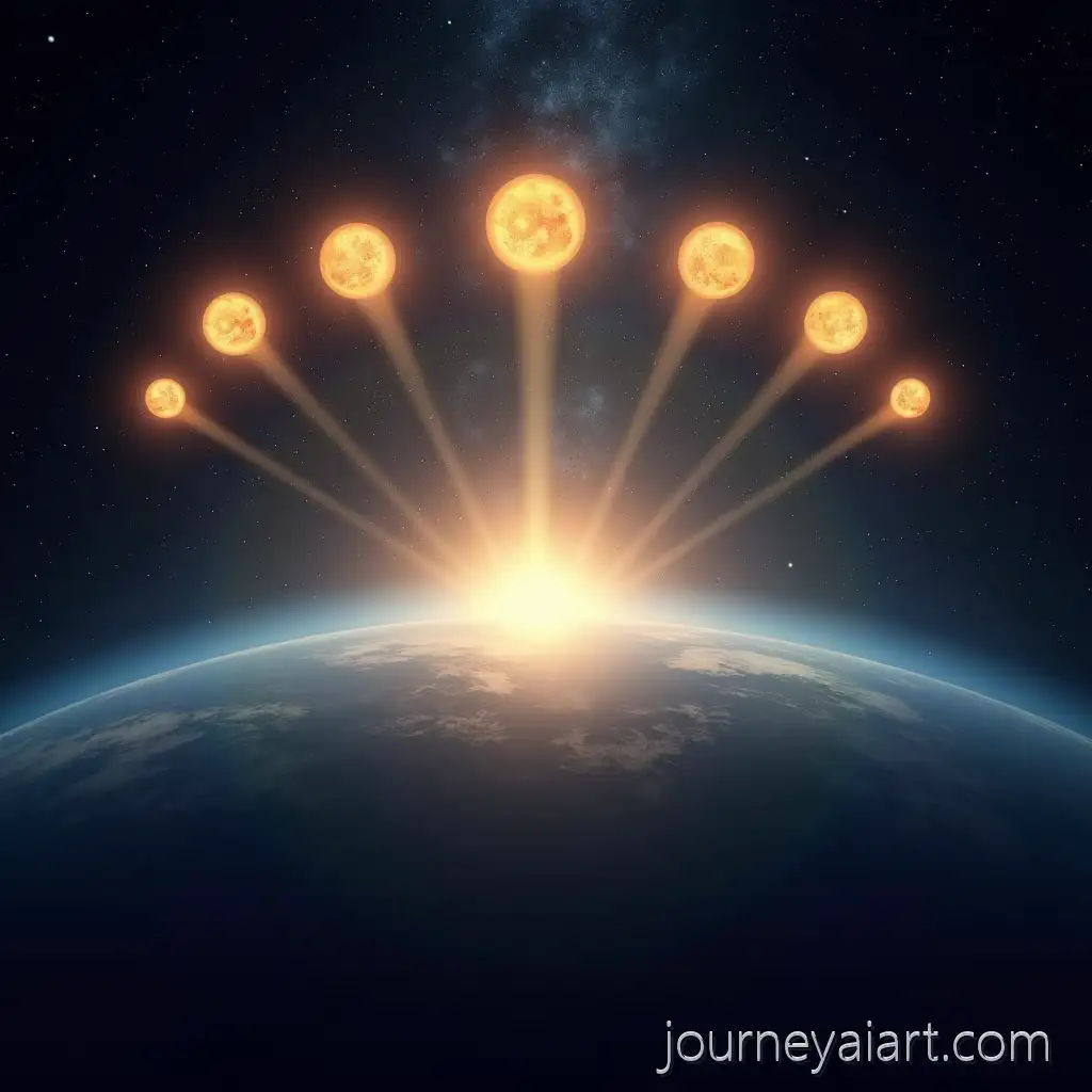 Seven-Glowing-Orbs-Representing-the-Seven-Days-of-Creation-in-a-Cosmic-Background