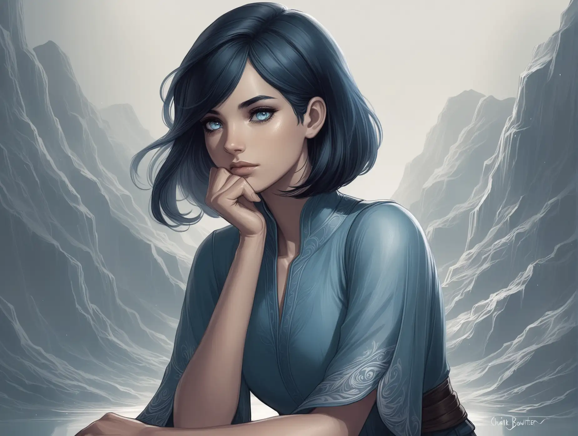 Thoughtful-Girl-Trader-with-Bob-Cut-and-BlueGray-Eyes-in-a-Fantasy-Setting