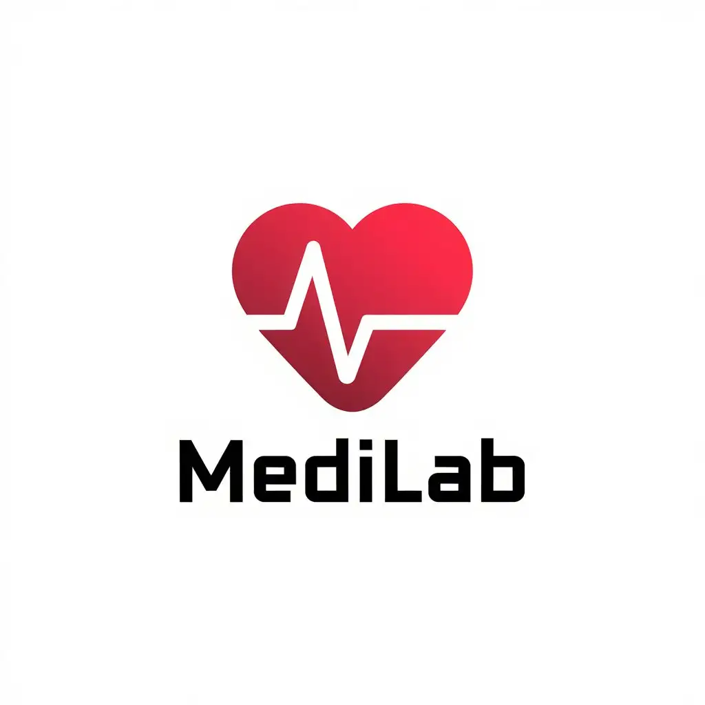 LOGO Design for MediLab Red Heart Cardio Signal with Medical Dental Industry Appeal