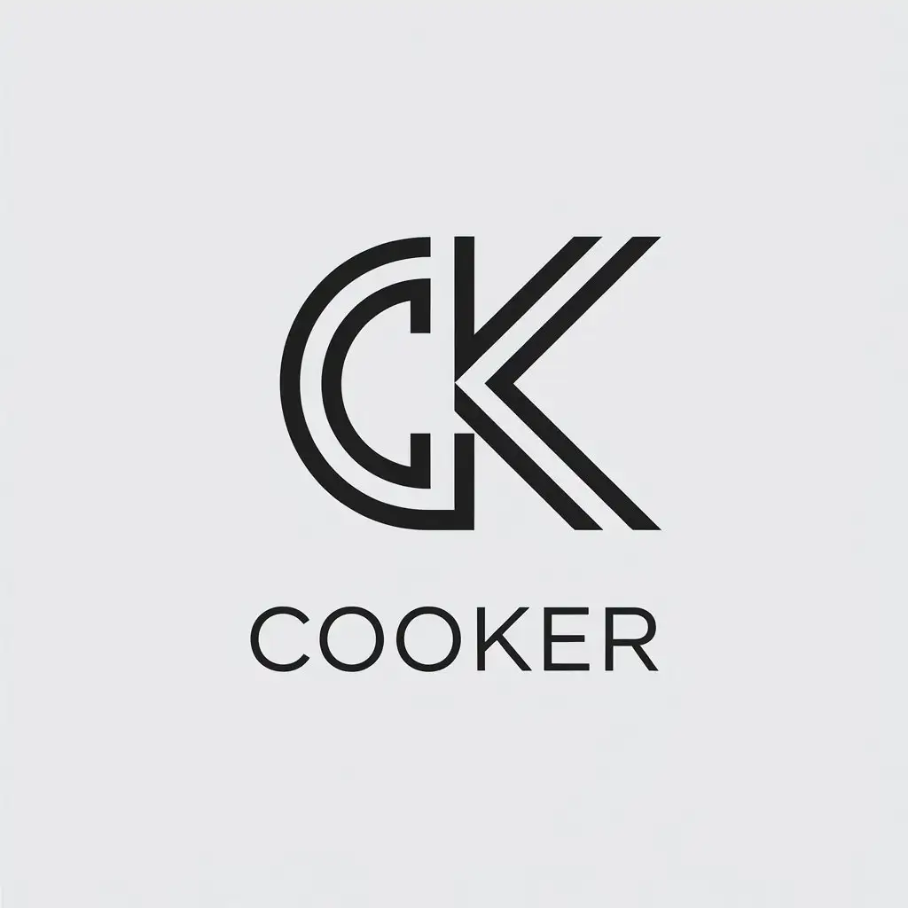 a vector logo design,with the text "Cooker", main symbol:CK,Minimalistic,be used in Automotive industry,clear background