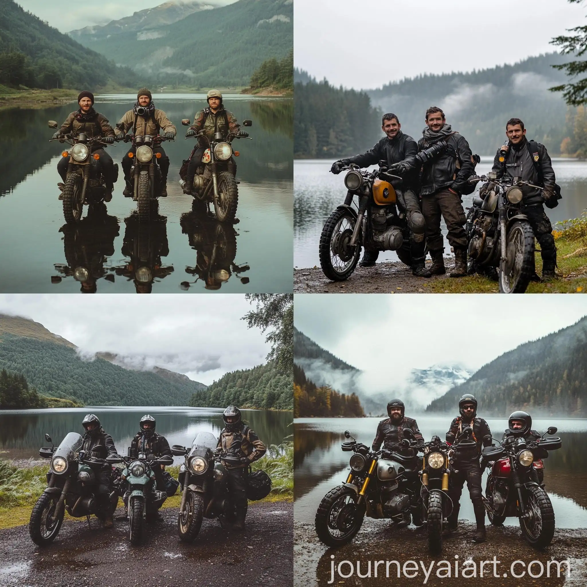 Motorcyclists-with-Cameras-at-Lake-Shore