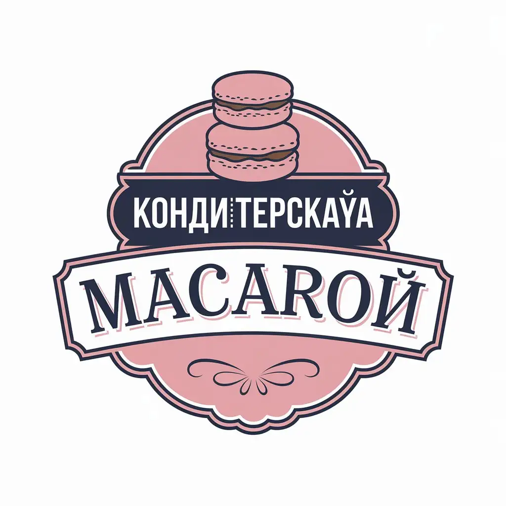 a vector logo design,with the text "Macaron", main symbol:konдитерskaya,Moderate,clear background