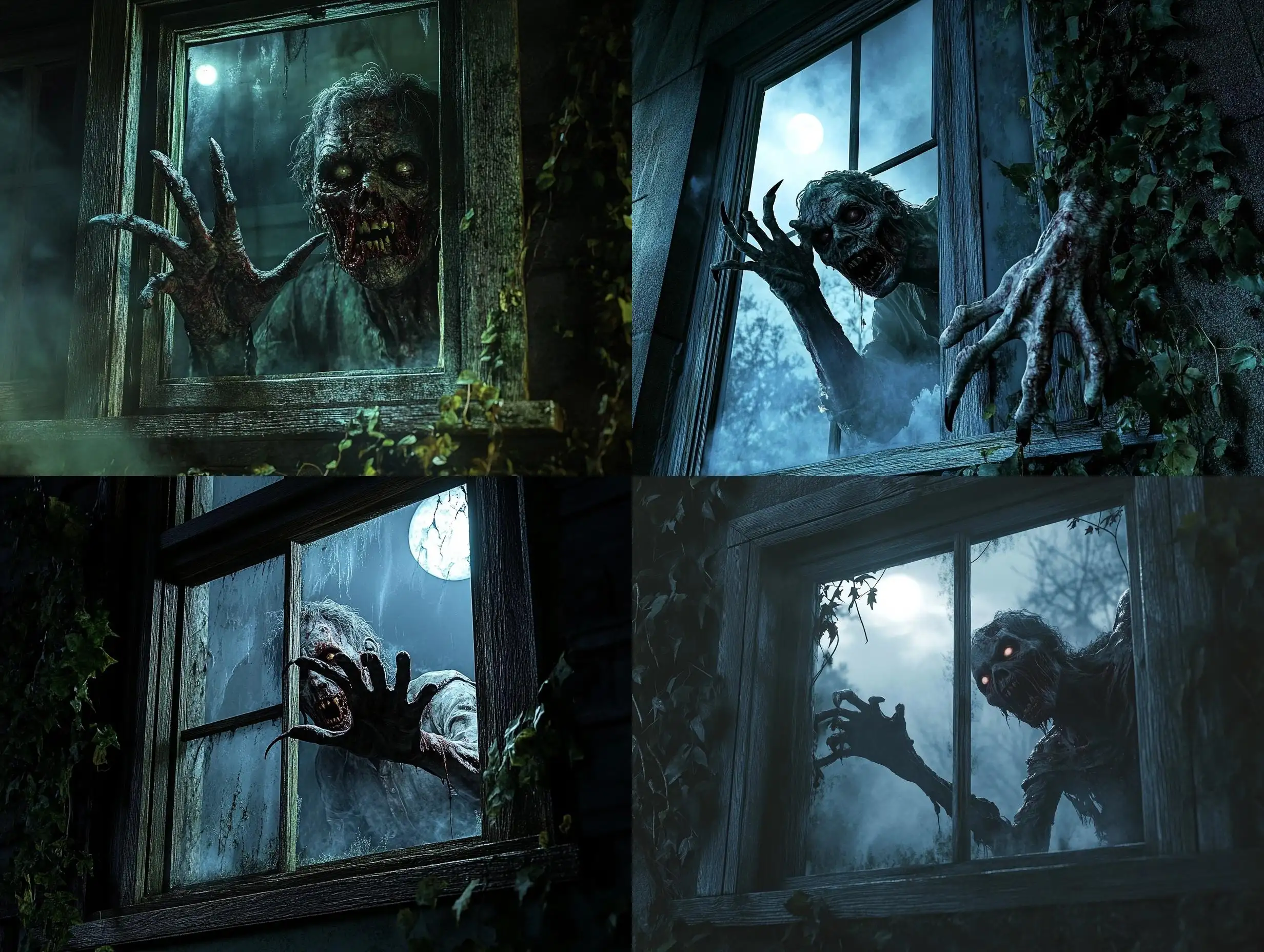 Horror-Scene-Zombie-Claws-at-Survivors-Window-in-Eerie-Night