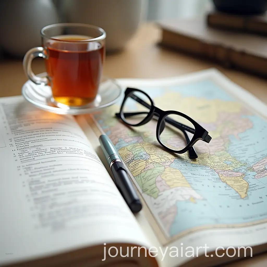 Cozy-Workspace-with-Map-Journal-and-Tea