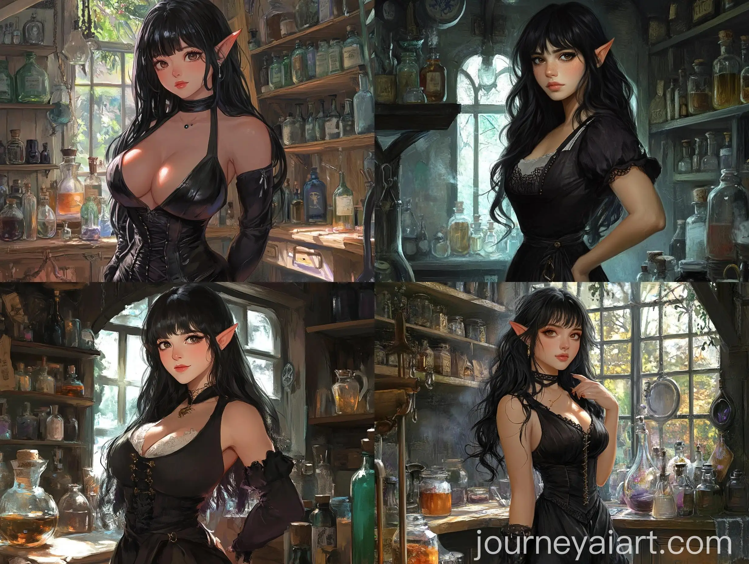 Curvy-Elf-Girl-in-a-Potion-Shop
