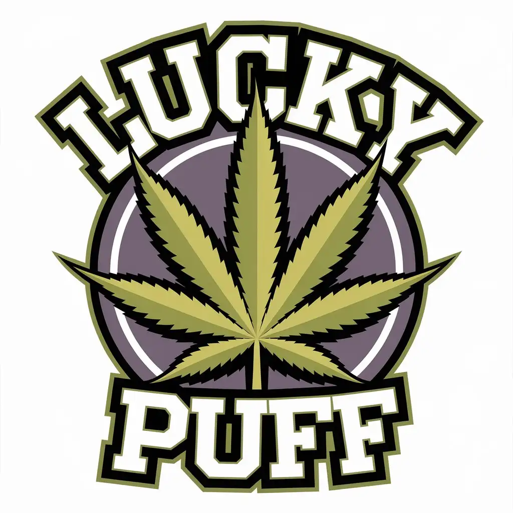 LOGO Design for Lucky Puff Vector Weed Leaf Symbol for Entertainment Industry