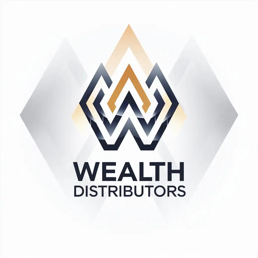 LOGO Design for Wealth Distributors Vector Logo with WD Symbol on Clear Background