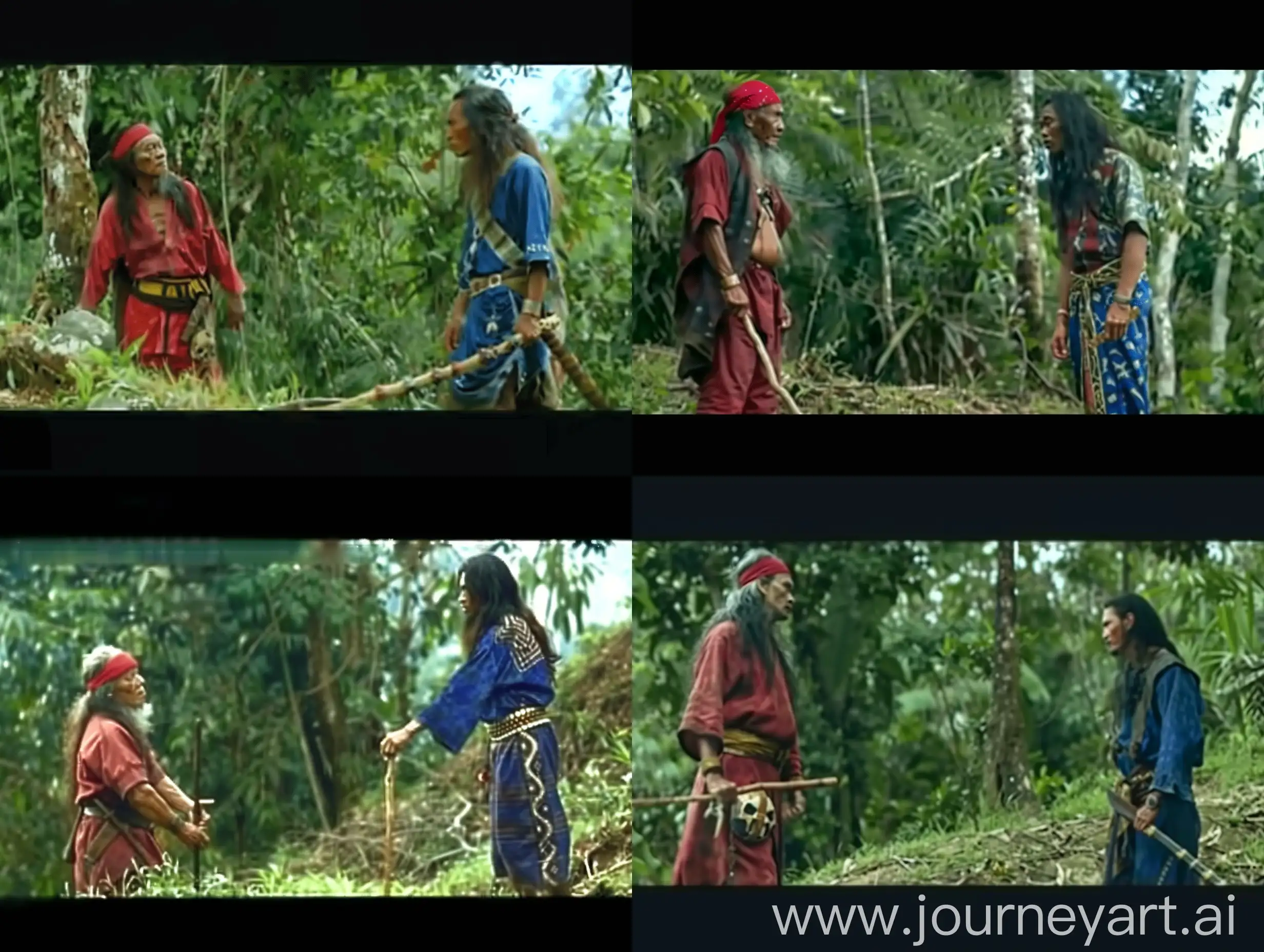 Cinematic-Encounter-Blind-Indonesian-Elder-and-Young-Swordsman-in-Forest-Setting