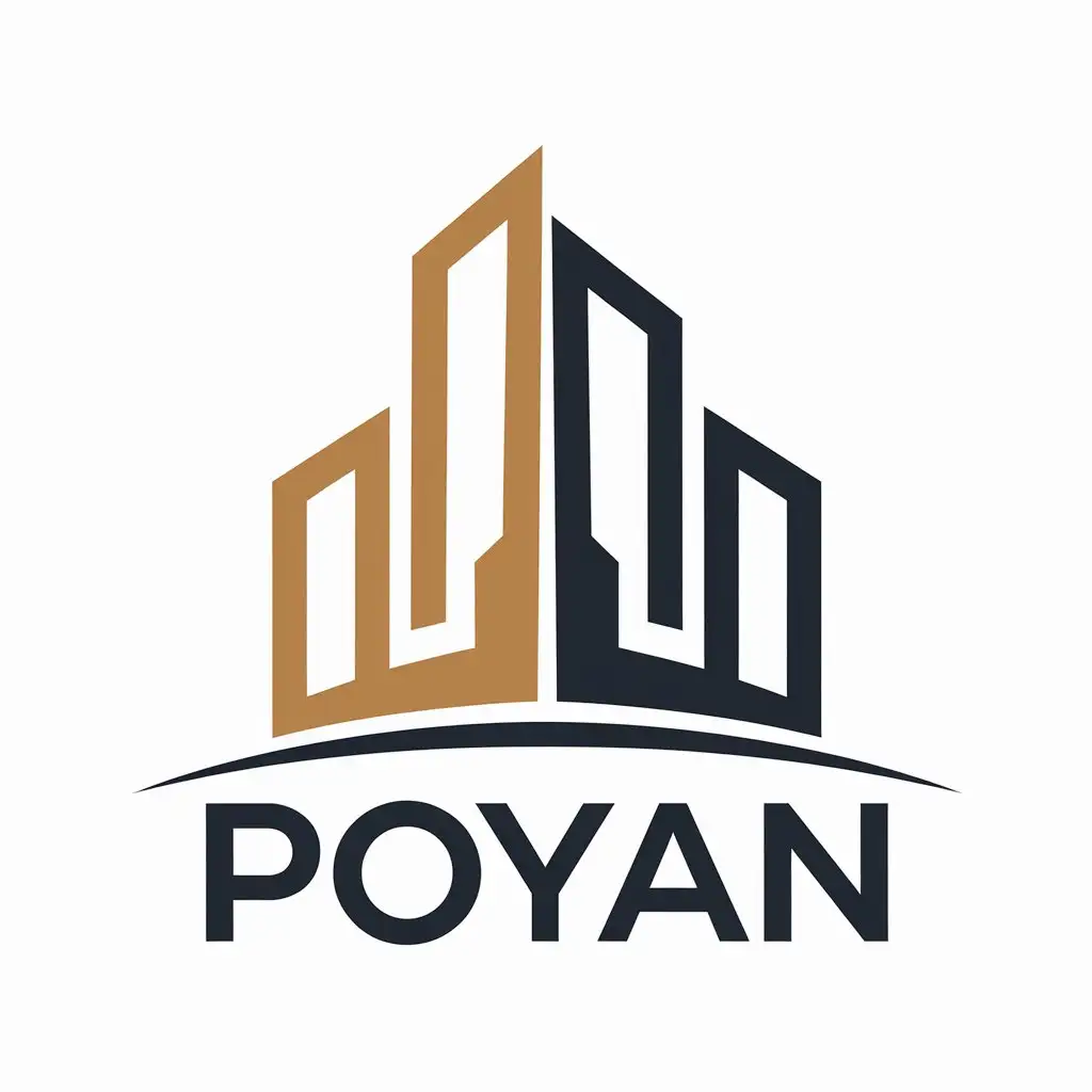 a vector logo design,with the text "Poyan", main symbol:building,Moderate,be used in Construction industry,clear background