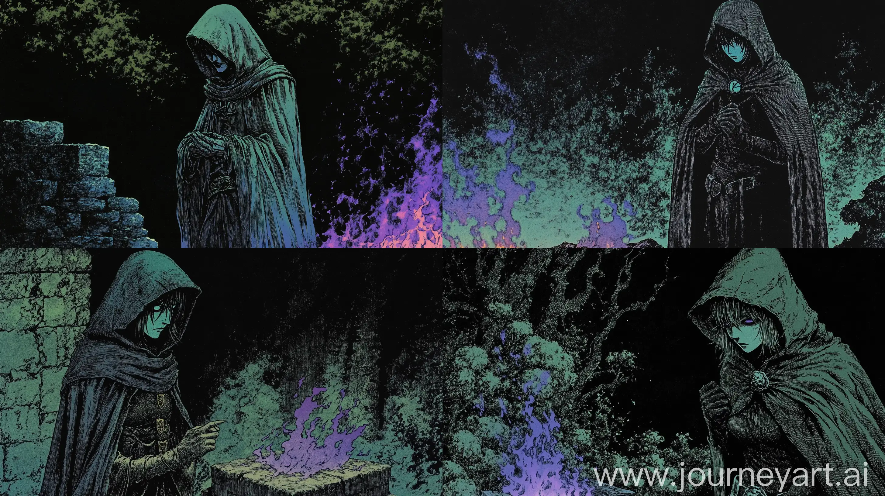 Hooded-Witch-by-a-Purple-Bonfire-in-a-Dark-Fantasy-Forest