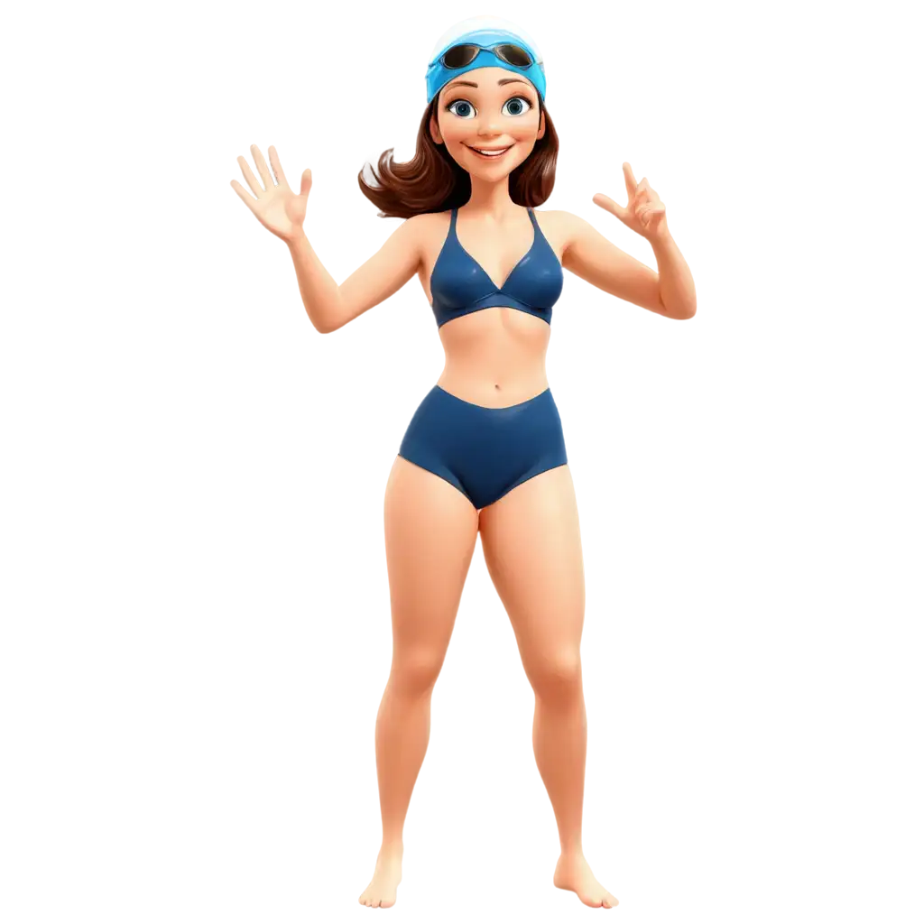 Optimize-Your-Online-Presence-with-a-PNG-Cartoon-Illustration-of-a-Smiling-Woman-in-Swimming-Cap-and-Goggles