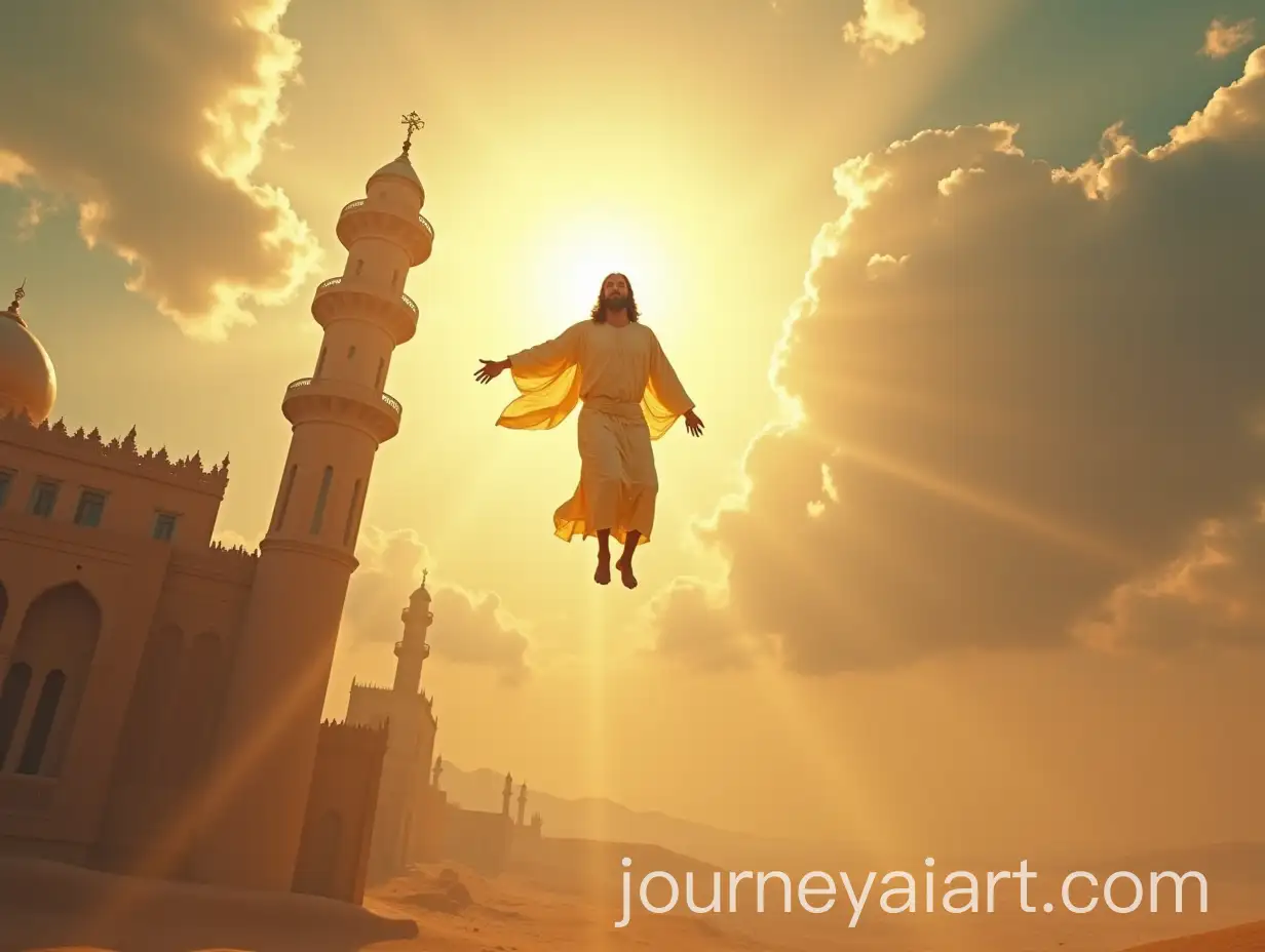 Jesus-Descending-from-the-Sky-to-the-Ummayads-White-Mosque-in-Damascus