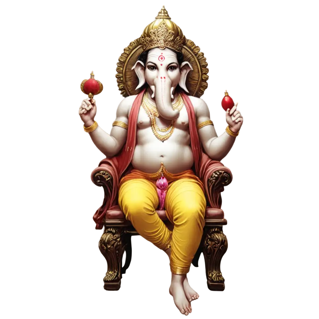 Realistic-Ganesh-Ji-Sitting-on-King-Chair-PNG-Image-Enhance-Your-Visual-Content-with-Authenticity