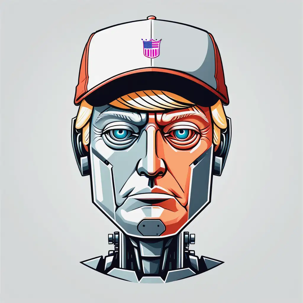 Trump-Face-with-Robot-Half-and-Cap-in-Simplified-2D-Cartoon-Style