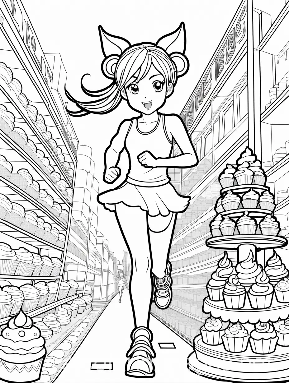 Muscular-Anime-Princess-with-Kitten-Ears-Running-Marathon-Amid-Cakes-Cupcakes-and-Cookies