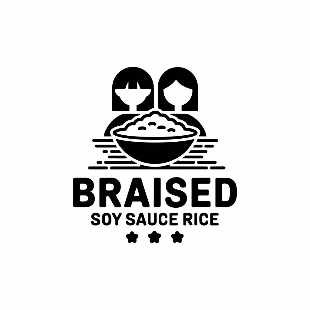 LOGO-Design-for-Braised-Soy-Sauce-Rice-Minimalistic-Style-with-Girl-Headshots-and-Urban-Health-Theme