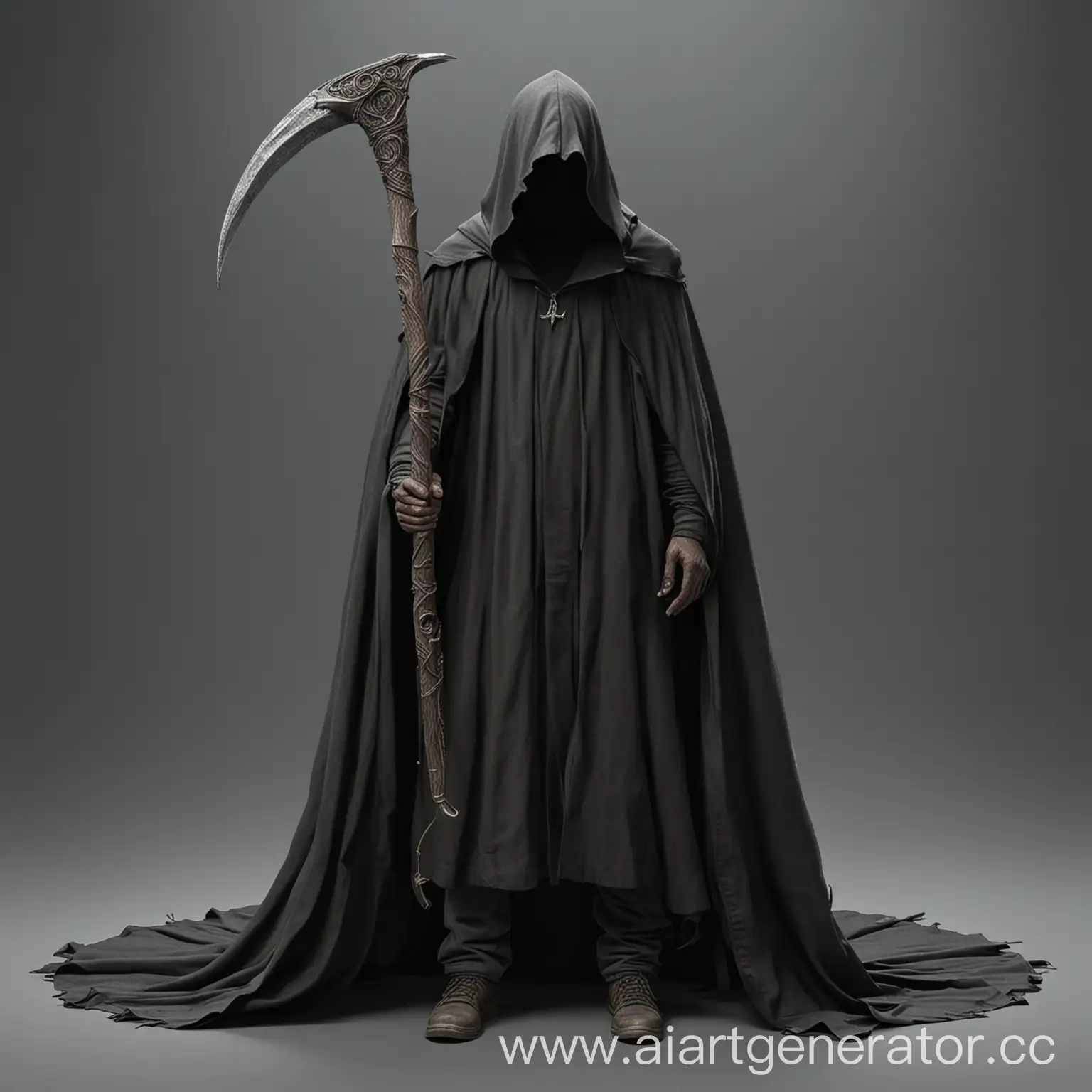 Photorealistic-Image-of-a-Lone-Man-in-Death-Scythe-Hooded-Cloak