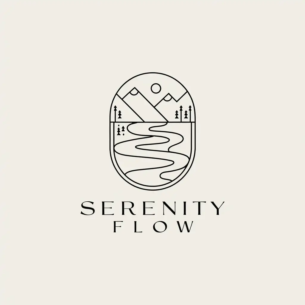 LOGO Design for Serenity Flow Minimalistic River Theme for Beauty Spa Industry