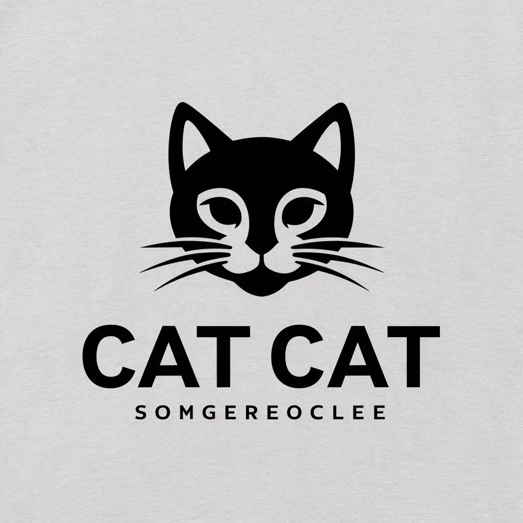 a vector logo design,with the text "cat cat", main symbol:a cat,Moderate,clear background